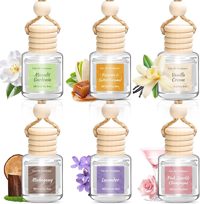 6 Pack Car Air Freshener for Women, Long Lasting Slow-Release Natural Essential by Unknown