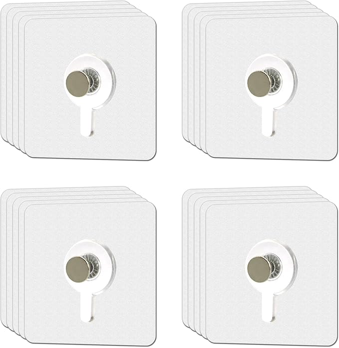 20 Pcs Heavy Duty Adhesive Picture Hooks – 33 lbs Load No-Nail Wall Hangers by Unknown