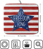 4th of July Dish Drying Mat for Kitchen Counter Patriotic Holiday Absorbent - Image 2