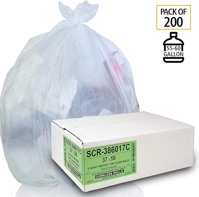 Aluf Plastics 55-60 Gallon Trash Bags Source Reduction Series Value High - Image 3