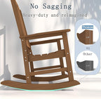 Oversized Rocking Chair Set of 4, Outdoor Rocking Chair for Adults, All Weather Resistant Porch Rocker for Lawn Garden, Wood - Image 8