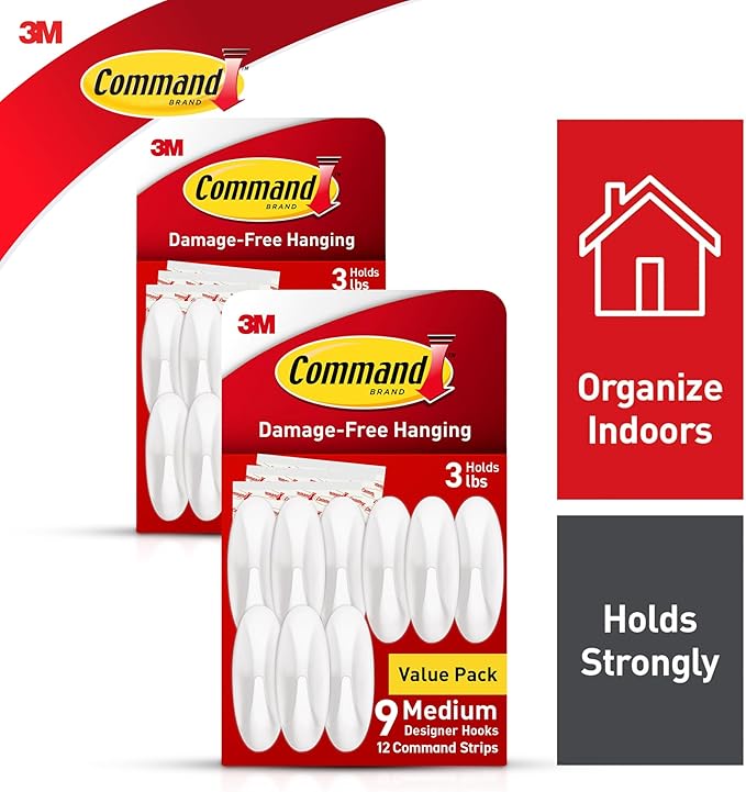 Command Medium Designer Hooks, Damage Free Hanging Wall Hooks - Image 5
