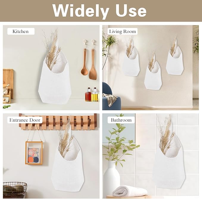 100% Linen Hanging Storage Bags Baskets 2 Pcs, Small Wall Storage Bag - Image 5