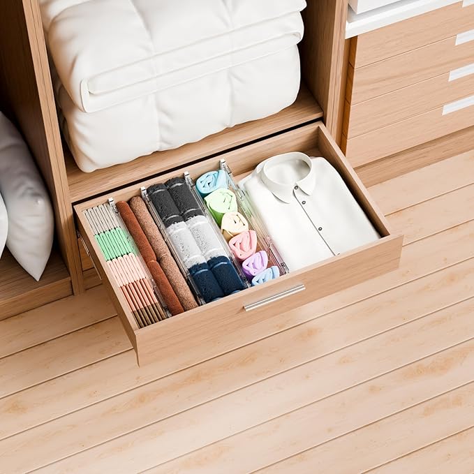 Yieach 8 Pack 3.2 Inch Shallow Acrylic Drawer Dividers - Image 2