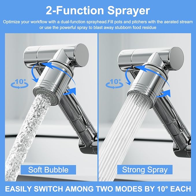 1440° swivel faucet extender, sink faucet aerator extender, swivel extendable - Image 6