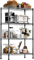Xcity Storage Shelves, 4 Tier Heavy Duty Metal Shelving Unit, 1600 LBS Capacity Adjustable Steel Wire Shelf Organizer for Pantry, Kitchen, Garage, 14" D x 36" W x 54" H, Black by Unknown