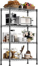 Xcity Storage Shelves, 4 Tier Heavy Duty Metal Shelving Unit, 1600 LBS Capacity Adjustable Steel Wire Shelf Organizer for Pantry, Kitchen, Garage, 14" D x 36" W x 54" H, Black by Unknown