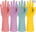 4 Pairs Rubber Kitchen Dishwashing Gloves by Likealot