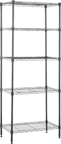 Amazon Basics 5-Shelf Multipurpose Adjustable Steel Garage Shelving Unit, Storage Rack for Kitchen, 200 lbs Per Shelf, Easy Assembly, 13.4"D x 23.2"W x 60"H, Black by AmazonBasics