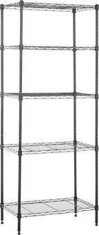 Amazon Basics 5-Shelf Multipurpose Adjustable Steel Garage Shelving Unit, Storage Rack for Kitchen, 200 lbs Per Shelf, Easy Assembly, 13.4"D x 23.2"W x 60"H, Black by AmazonBasics