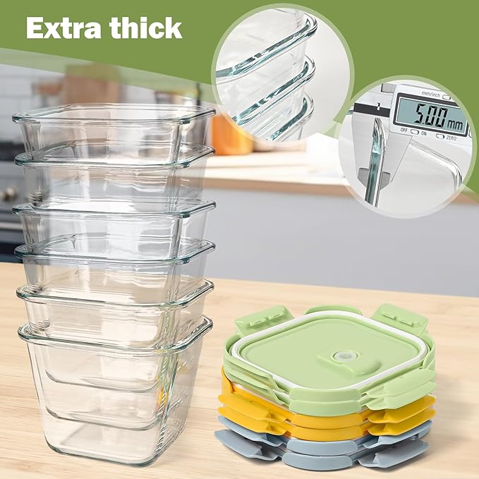 Glass Soup Containers with Lids 32 oz, 4 Cup Glass Storage Containers, Tall - Image 6