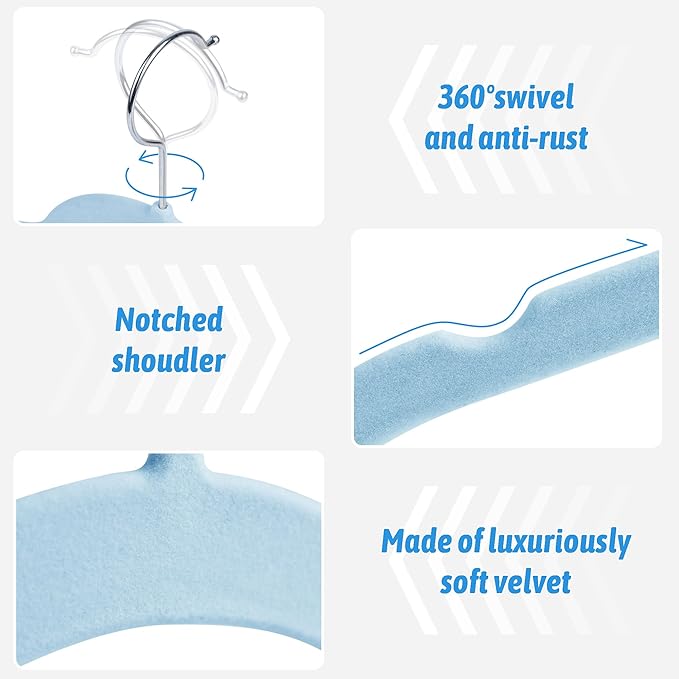 30 Pack Velvet Hangers – Premium Non-Slip Slim Clothes Hangers - Image 3