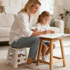 Delxo Office Step Stool, 13 inch Non-Slip Foldable Stools for Adults Up to 300 LBS, Step Stool with Handle, Lightweight for Kitchen, Bathroom, Bedroom, Office, Khaki, 1PC - Image 5