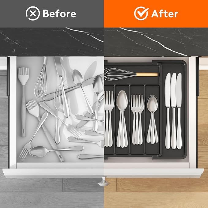 Lifewit Silverware Drawer Organizer, Expandable Utensil Tray - Image 4