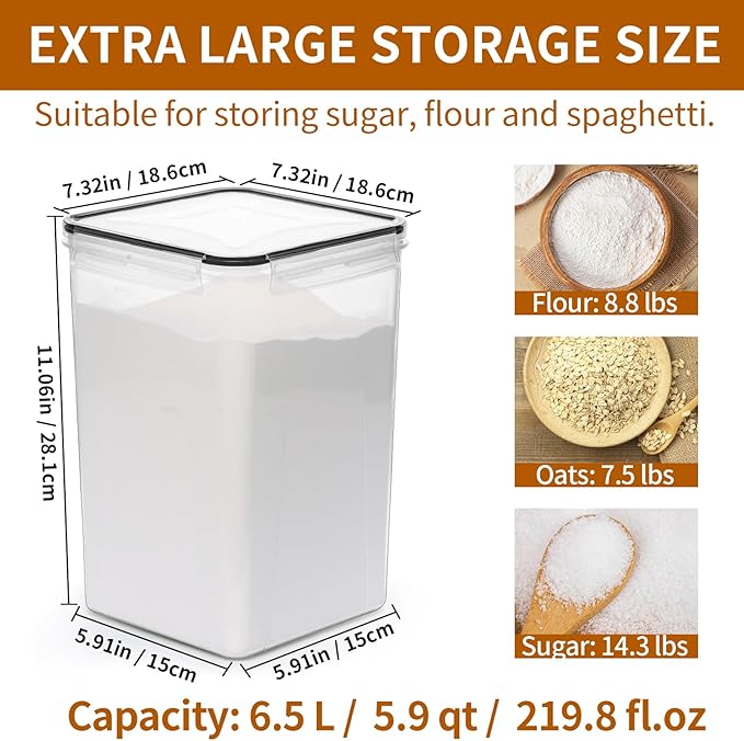 4 Pack Extra Large Airtight Food Storage Containers - Image 2