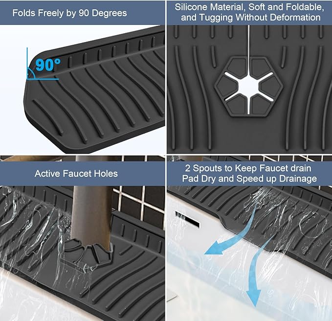 Faucet Guard - 90 Foldable Draining Mat - Image 5