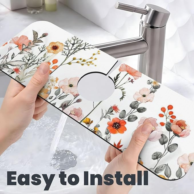 2Pcs Dish Drying Mats Faucet Mats Sets Large Size Coffee Mats Sink Faucet Mat - Image 7