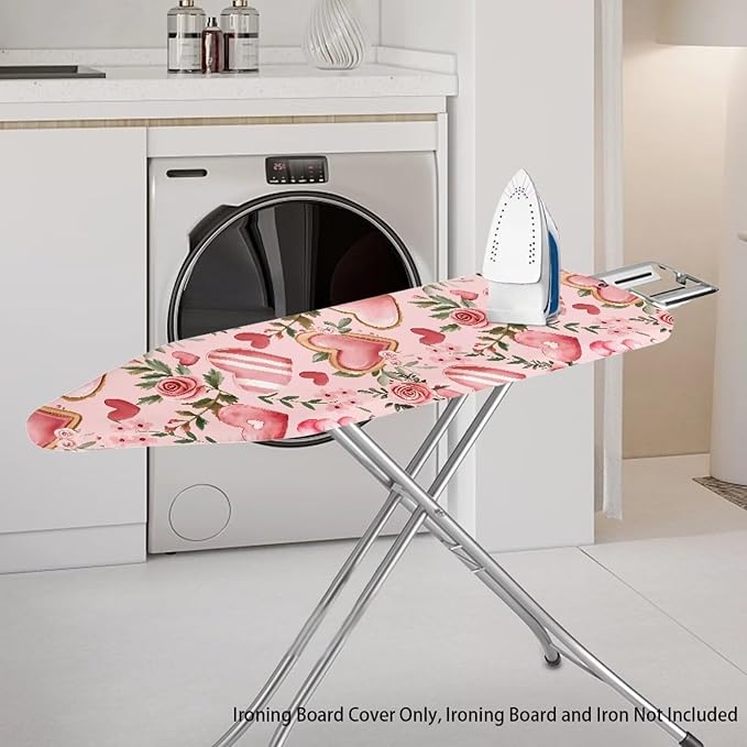Pink Rose Ironing Board Cover Love Heart Iron Board Cover Thick Romantic Home - Image 2