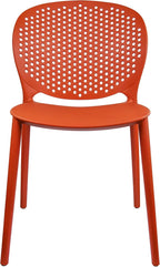 2xhome Patio Dining Chair | Modern Stackable Outdoor Pool Side Chair | Weather Resistant Plastic for Yard, Porch, Balcony, Kitchen, Orange, Single, Set of 1 by 2xhome