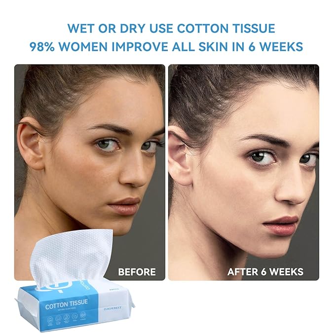 Disposable Face Towel, ISHOWBEST 60 Count Clean Face Towels, Biodegradable - Image 5