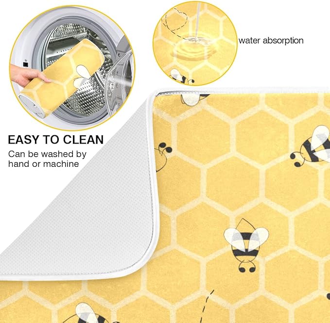 Funny Bees Honey Dish Drying Mat 16x18 - Image 2