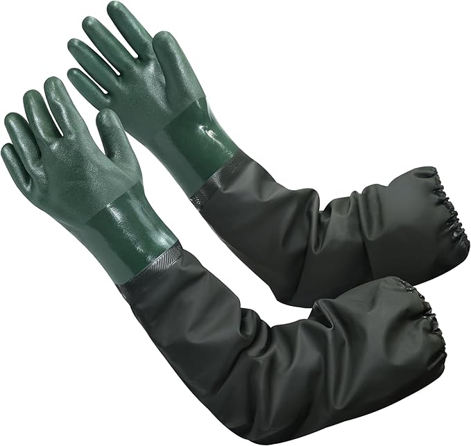 27" Full Arm Pond Gloves, Long Heavy Duty Gloves by Nobgum