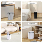 3 Pack Bathroom Trash Can with Lid, 2.5 Gallon Small Slim Trashcan, Automatic - Image 7
