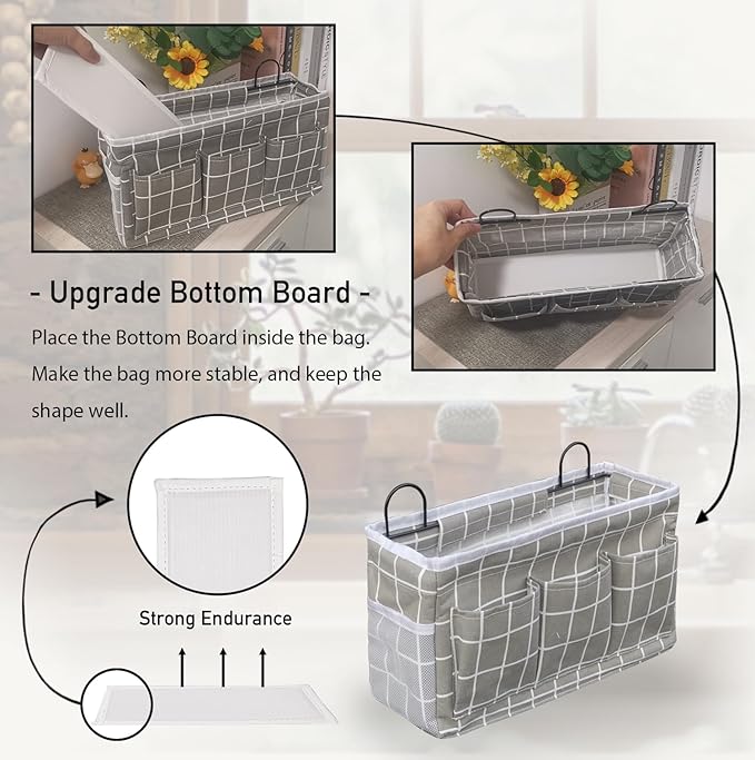 2pcs Light-Style Wall Hanging Storage Bag, Linen Fabric Door Hanging Organizer - Image 3