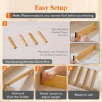 Lifewit 4" High 8 Pack Bamboo Drawer Dividers 43-54cm/17-21.5" Adjustable - Image 6