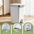Slim Bathroom Trash Can With Lid, 2.6 Gallon /10 Liter Small Wastebasket - Image 3