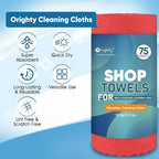 Orighty Microfiber Cleaning Cloths, 75 Sheets Shop Towels, Reusable Paper - Image 2