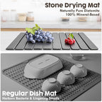 Large Stone Dish Drying Mat for Kitchen Counter, Premium Diatomaceous Earth - Image 4