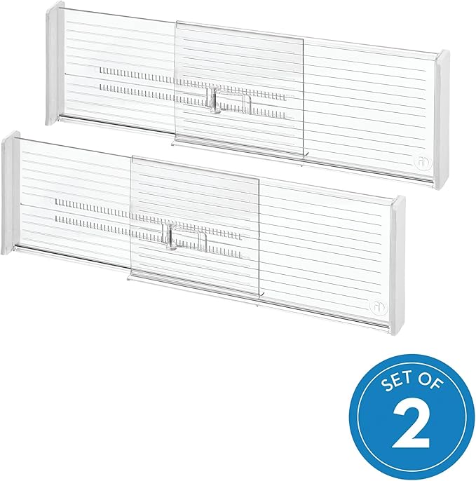 iDesign Recycled Plastic Adjustable Drawer Dividers–- Set of 2 - Image 4
