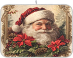 Christmas Santa Claus Poinsettia Dish Drying Mat by BOENLE-WELCOMEYOURCOMING