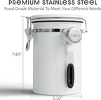 Veken Coffee Canister with Window, Easter Gifts Airtight Stainless Steel - Image 3