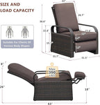 ATR ART TO REAL Outdoor Recliner, Outdoor Wicker Recliner Chair with 5.5'' Thickness Cushions, Automatic Adjustable Rattan Patio Chaise Lounge Chairs, Aluminum Frame, Anti-UV and Rustless - Image 2
