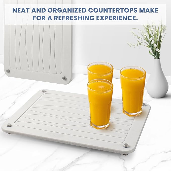 Stone Dish Drying Mats for Kitchen Counter 15.7"x 11.8" Quick Dry Stone Drying - Image 7