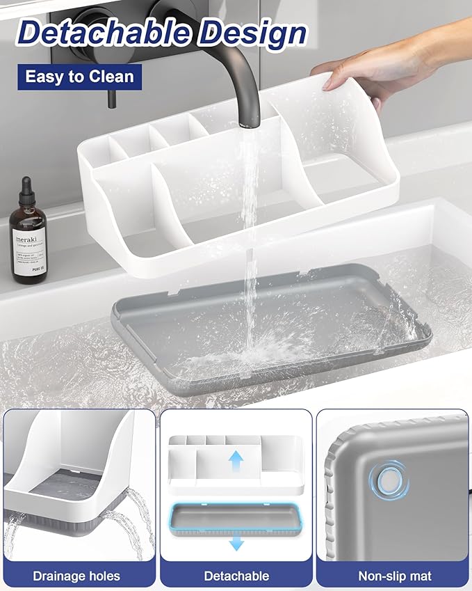 Bathroom Counter Organizer and Storage, 7 Slots Detachable Toothbrush Holders - Image 4