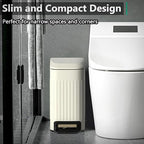 Small Bathroom Trash Can with Lid Soft Close-6L/1.6 Gal Slim Step Garbage - Image 2
