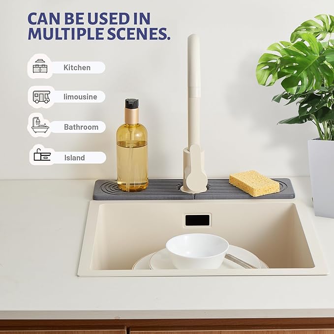 Stone Faucet Mat for Kitchen Sink，Super Absorbent Diatomite Fast Drying Stone - Image 7