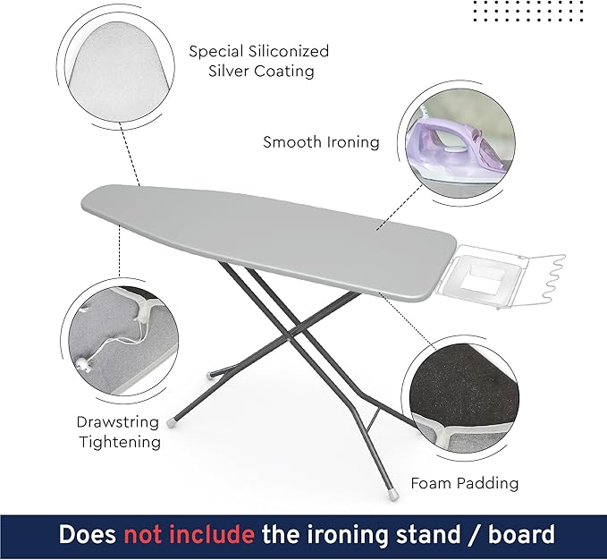 Encasa XO Ironing Board Cover and Pad 42"x14" - Image 3