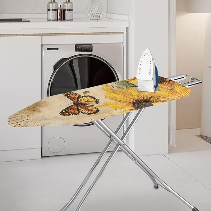 Sunflower Butterfly Ironing Board Cover and Pad, Resist Scorching and Staining - Image 2