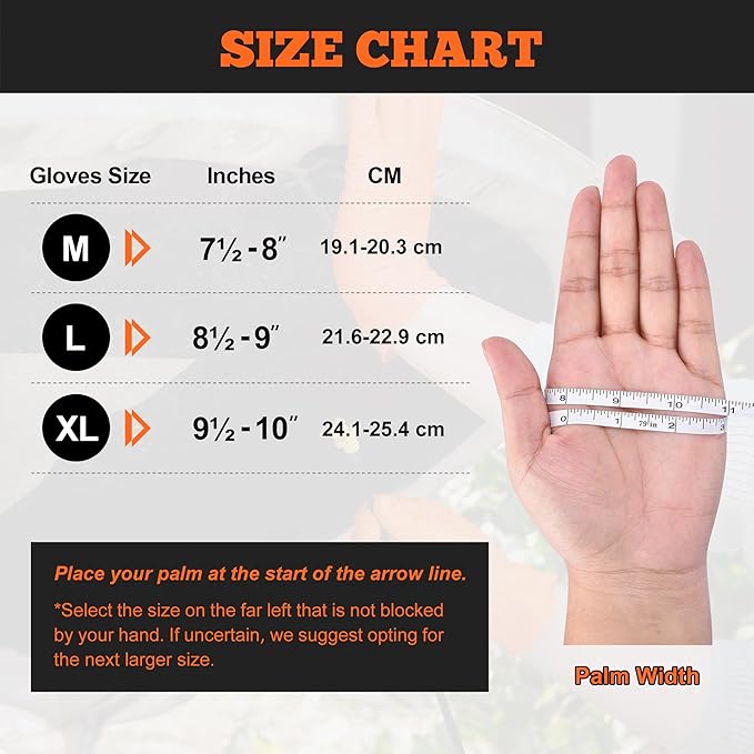 TitanFlex Heavy Duty Orange Industrial Nitrile Gloves - Image 8