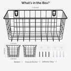 MaraFansie Hanging Kitchen Baskets Wire Storage Basket Adhesive and Screws - Image 7
