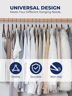 Smartor Wooden Hangers 20 Pack, Solid Wood Coat Hanger - Image 2