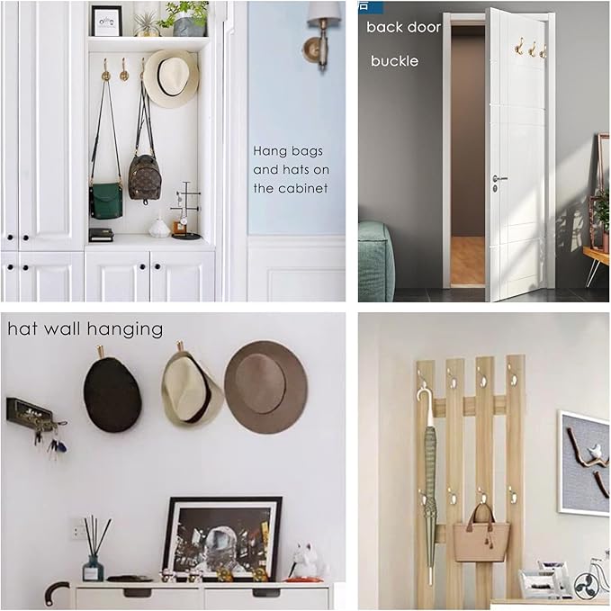 Wall Hooks Over Door Key Towel Coat Hat Purse Hanger Holder Rack Double Hooks - Image 9