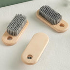 2PCS Wood Laundry Brush, Clothing Stain Remover Scrubber, Soft Bristle - Image 3