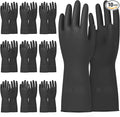 Beieverluck 10 Pairs X-Large Black Chemical Resistant Gloves, Heavy Duty Rubber by Beieverluck