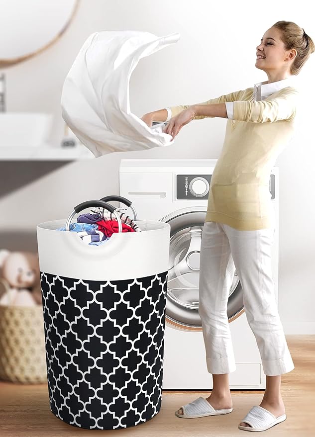 Large Laundry Basket Laundry Hamper Bag Washing Bin Clothes Bag Collapsible Tall - Image 6