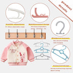 50pcs Pink Baby Hangers, Non-Slip and Extendable Laundry Infant Pant Hanger - Image 3